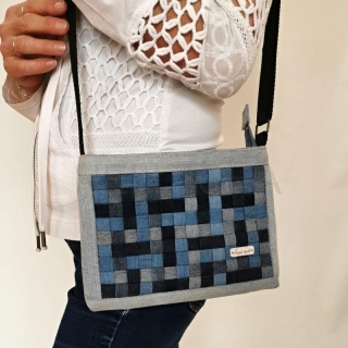 Malá riflová kabelka přes rameno AKVAMARÍN